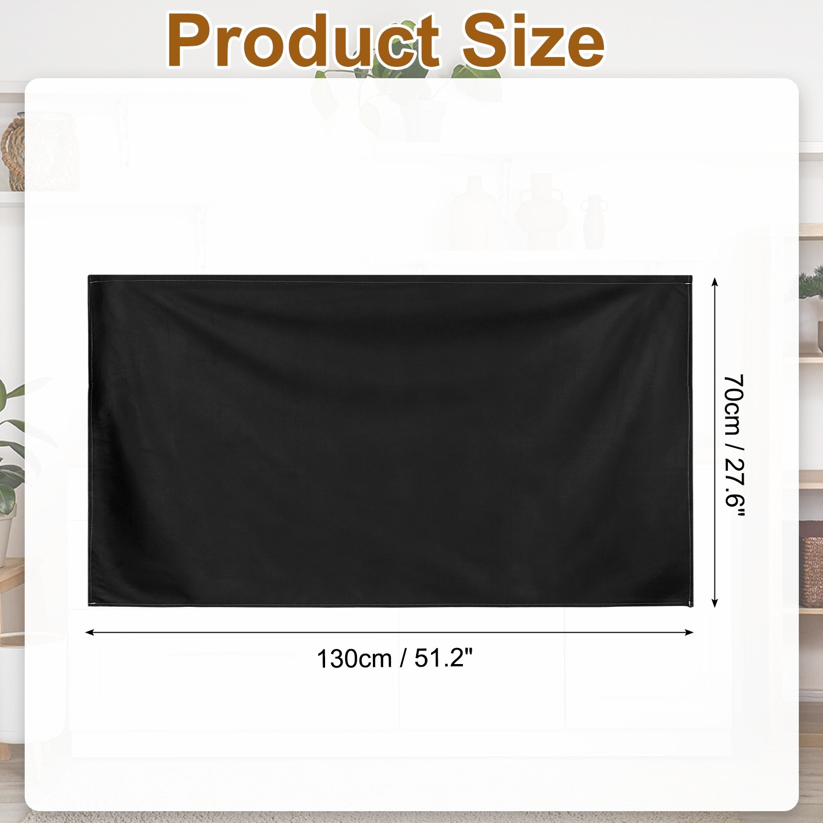 Cabinet Curtains Dust Proof Kitchen Privacy Curtain 51.1″x27.6″ Black