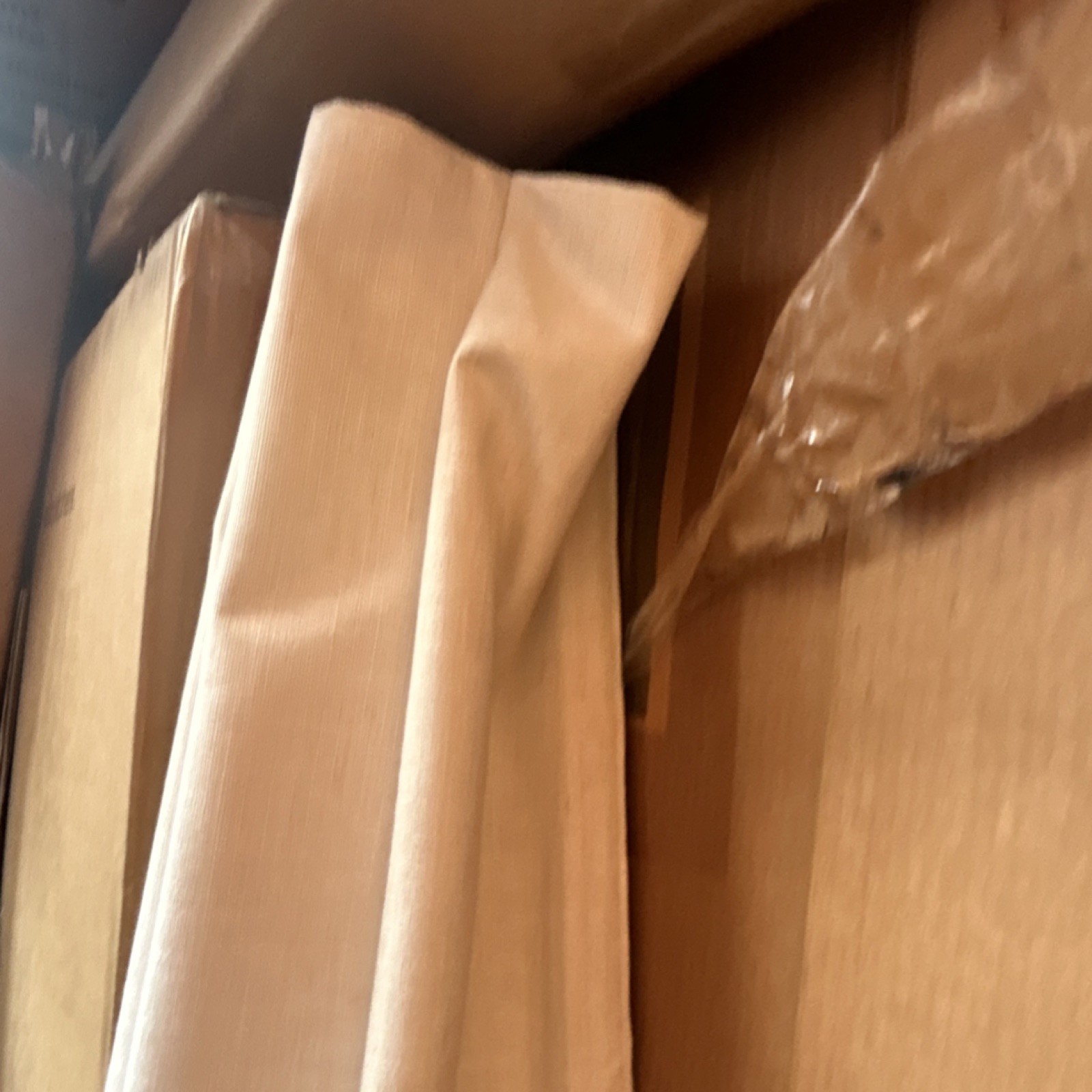 Beige Fabric Roman Shade Window Frame Mounted Solid Pattern 28″ W x 64″ H,