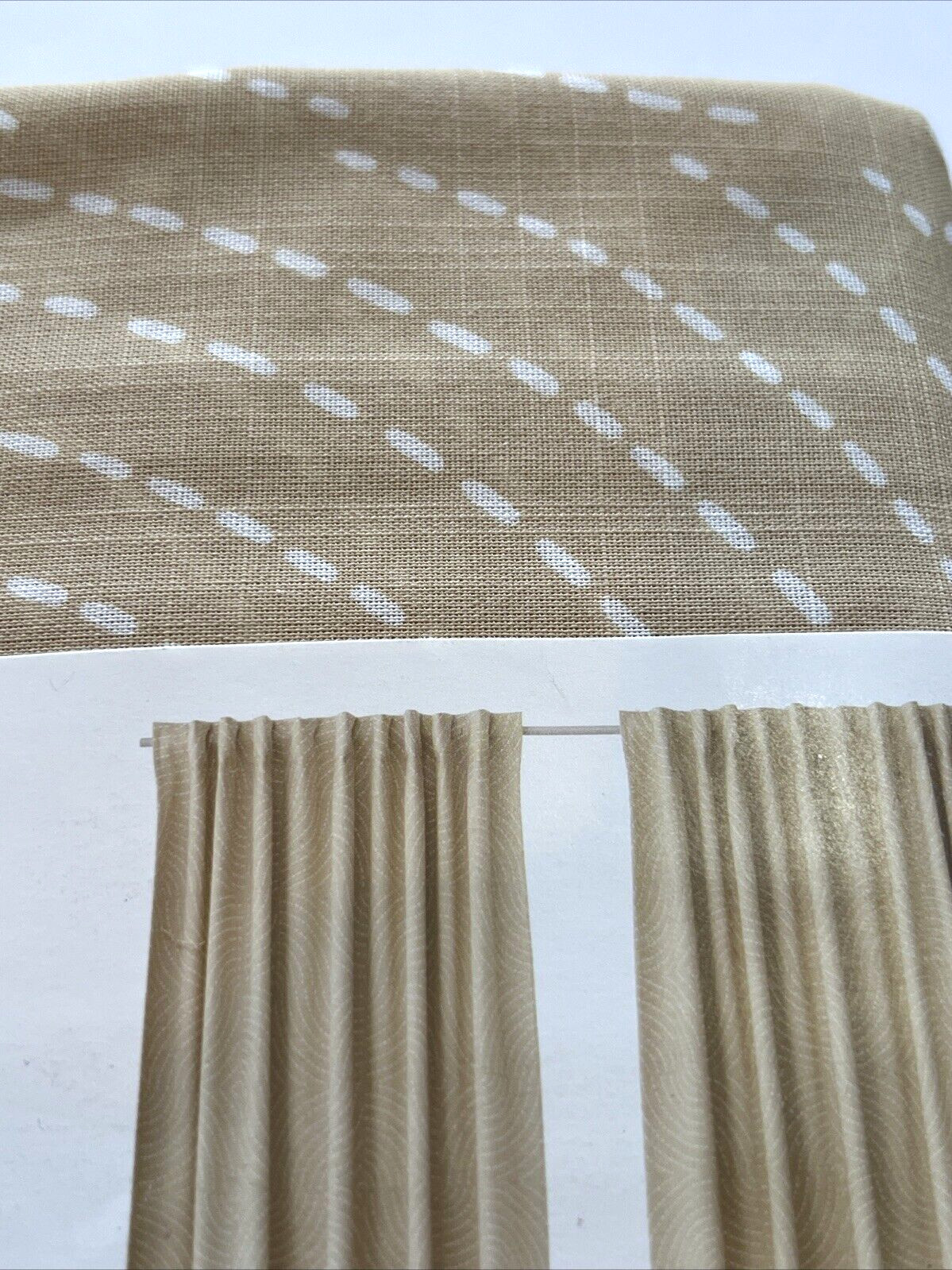 IKEA AKERMOLKE Curtains 1 Pair/2 Panels 57″x98″ Beige Print ÅKERMOLKE 405.665.67