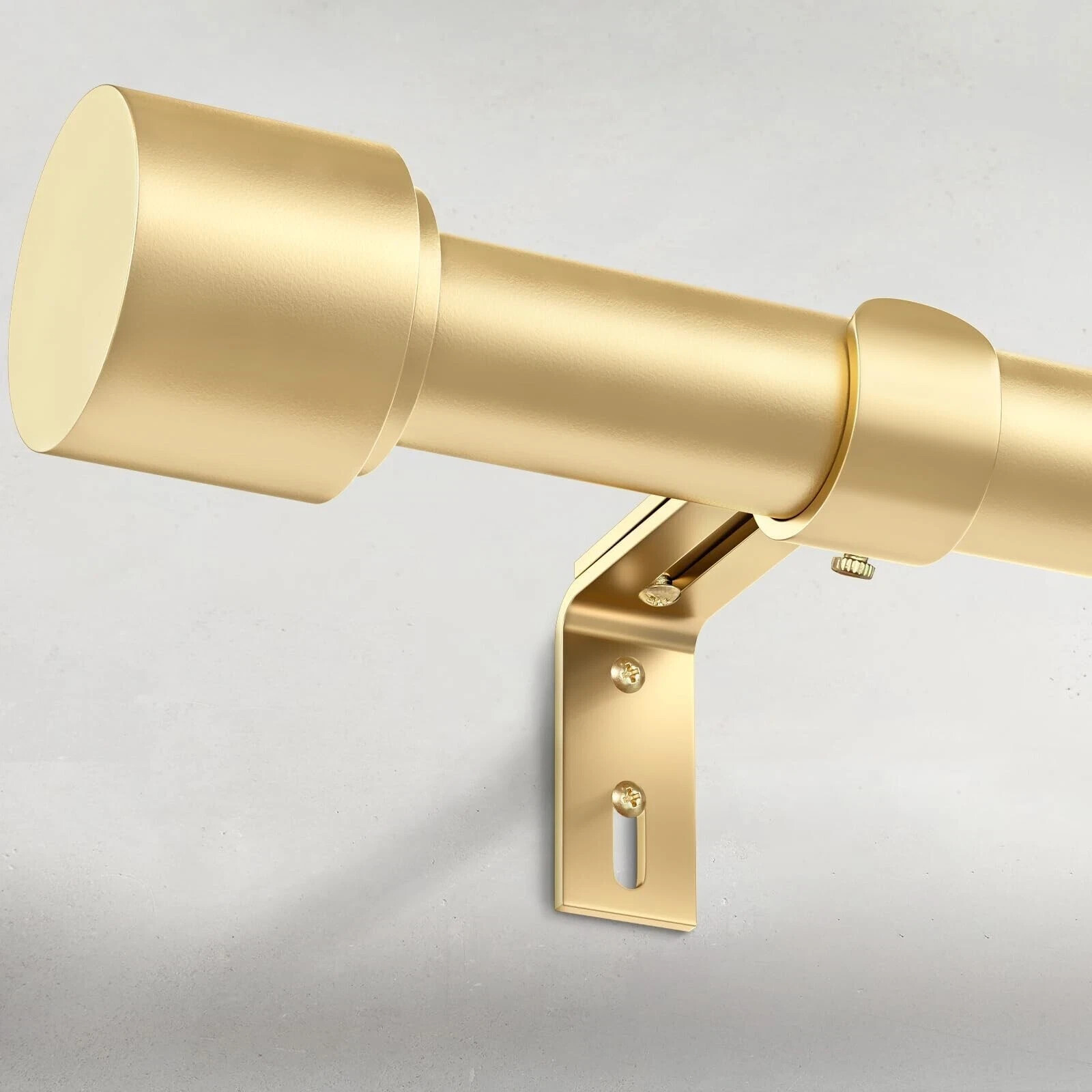 IFELS Curtain Rod for Windows 30″ to 90″ Gold 1 ” Diameter 1 Pack Adjustable OB