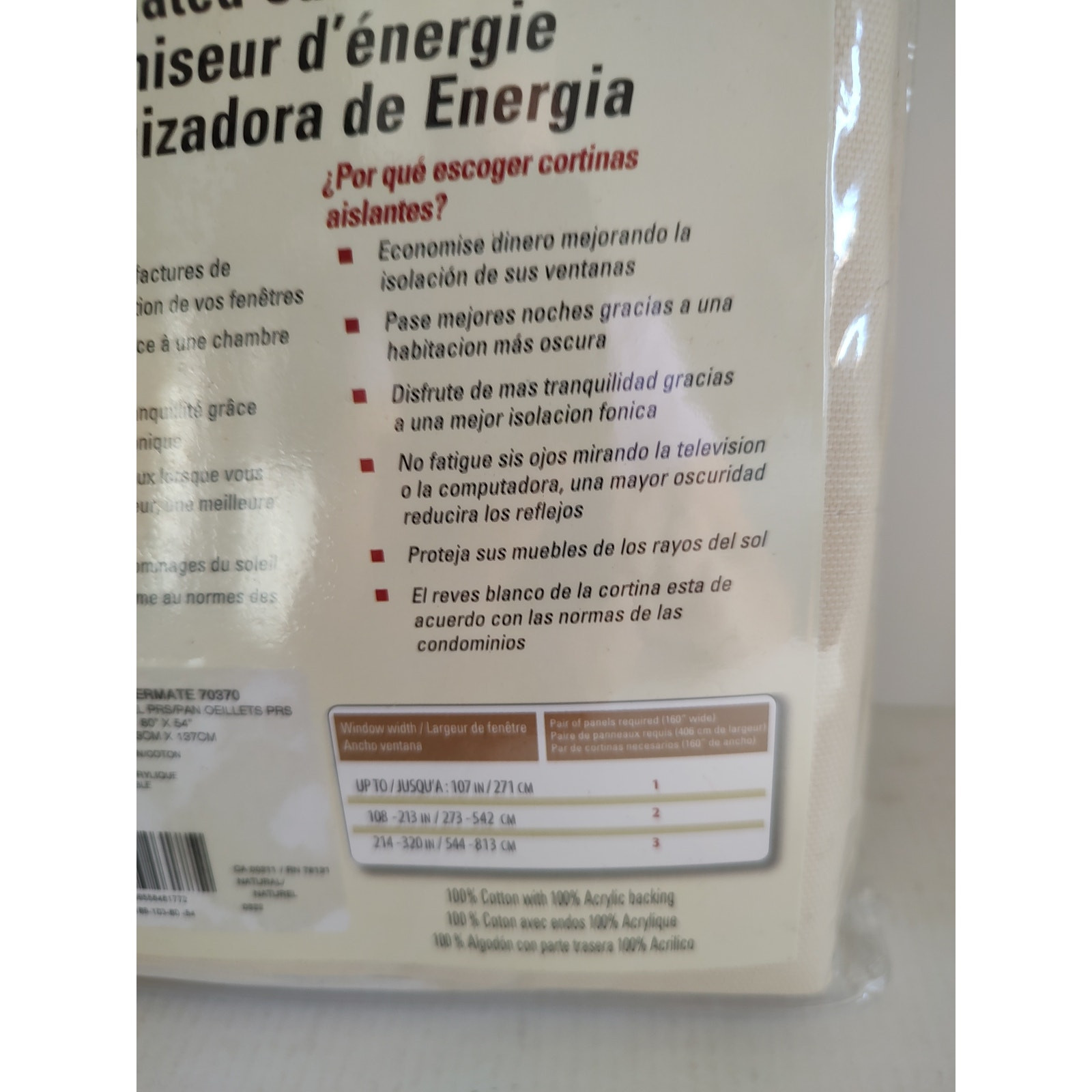 Weathermate Cream Thermalogic Grommet Blackout Panel 80X54
