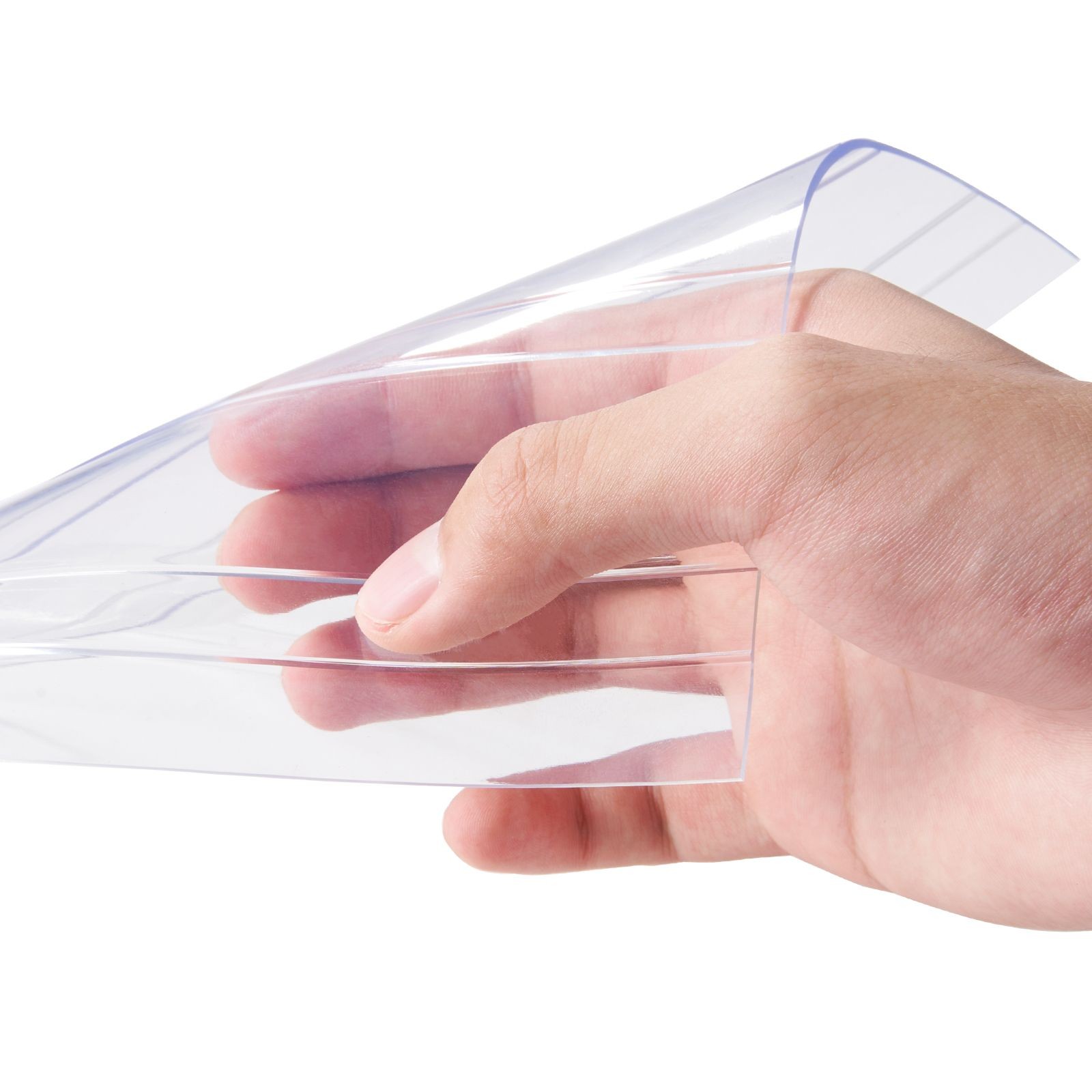 50ft x 8in Clear Ribbed PVC Door Strips, 0.08in Thick, for Warehouse & Pet Doors