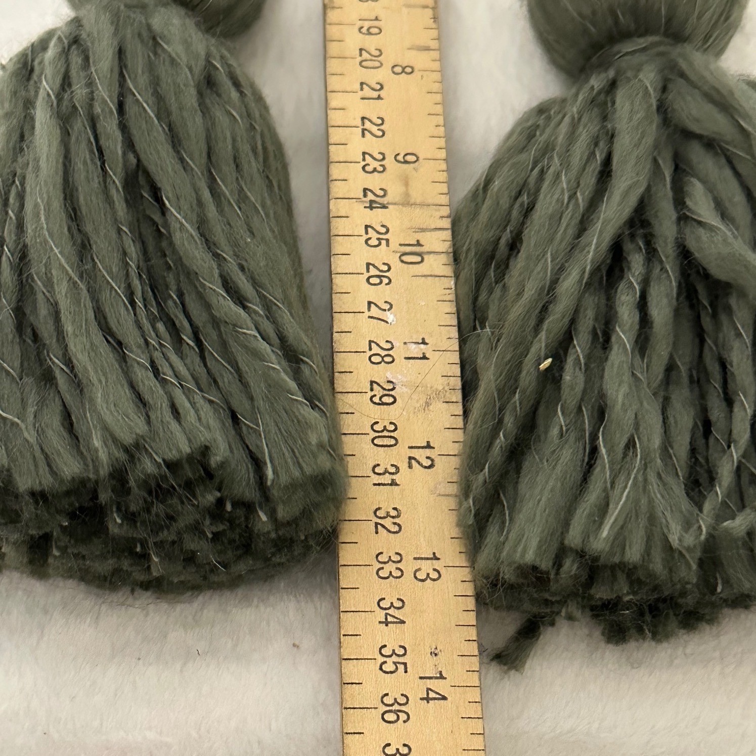 Unbranded Tassel Curtain Tiebacks Set 2 Olive Green Excellent Boho Wood macrame