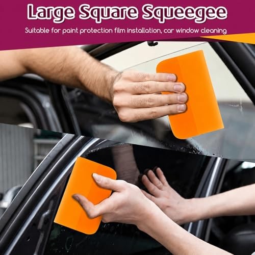 7 in 1 PPF Squeegee Kit, Anti-Scratch Rubber Soft TPU Squeegee, Small Orange