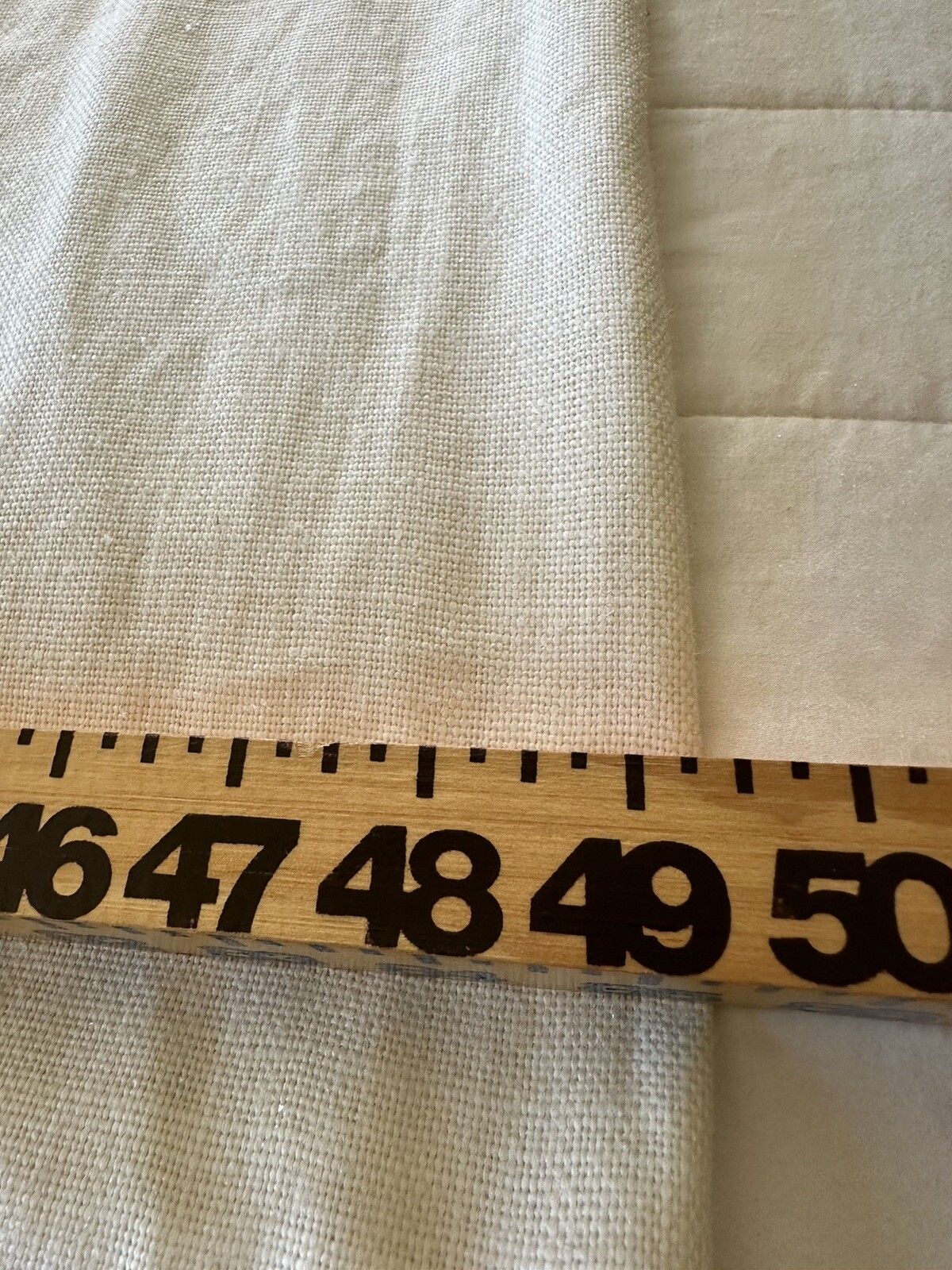 Single Restoration Hardware Belgian Textured Linen Curtain 96×48 White Lined