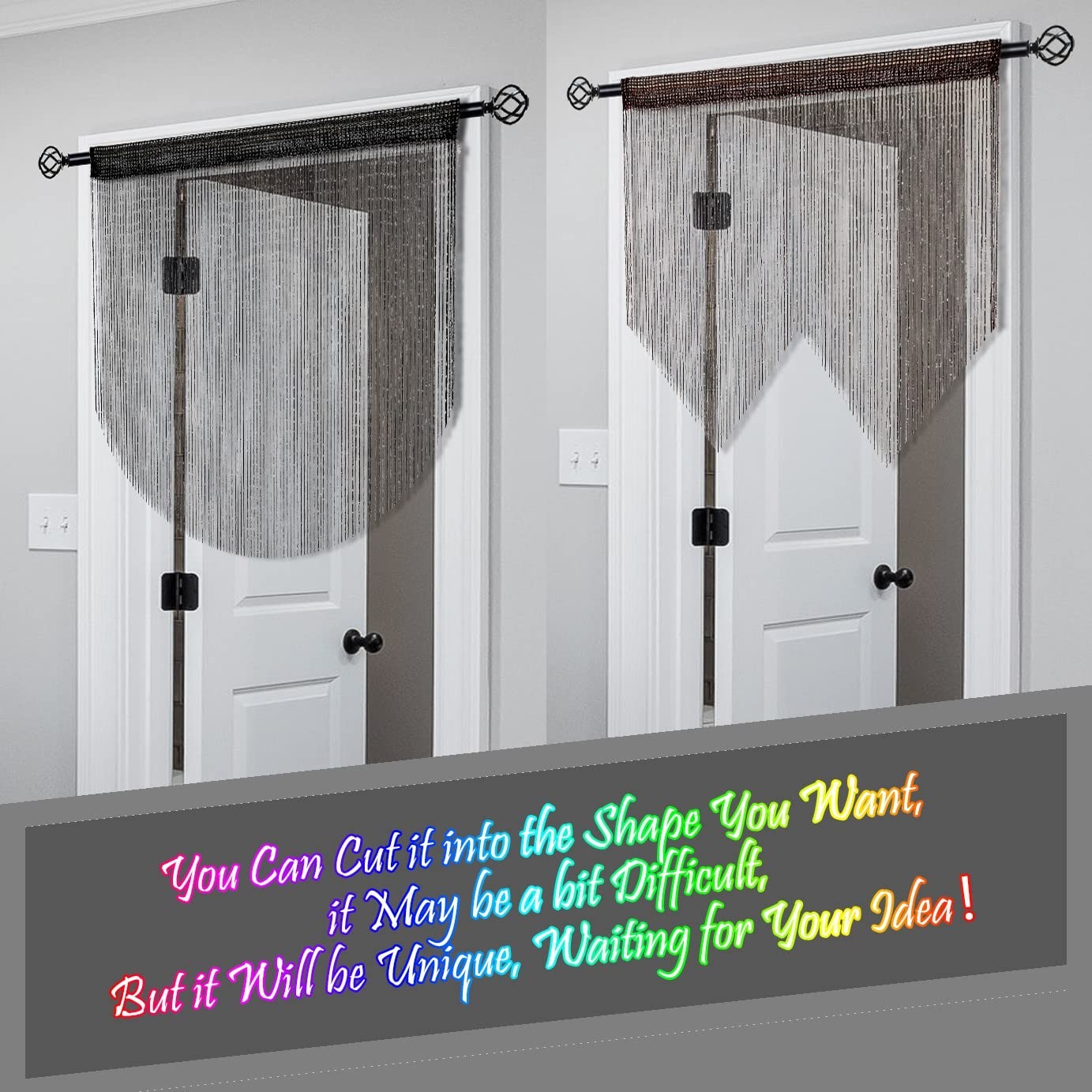 Door String Curtain Beaded Hanging Room Divider Curtain for Closet Windows Doors
