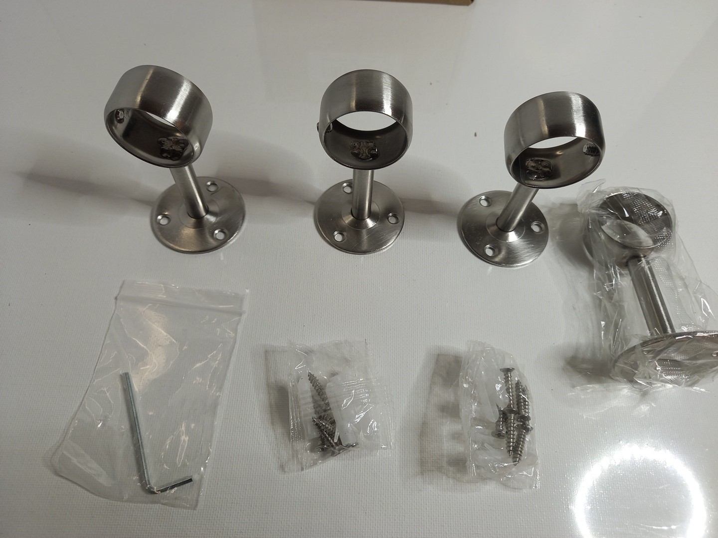 Ceiling Curtain Rod Brackets – 4 Pack Hooks Hangers 1 1/4-Inch Drape Poles