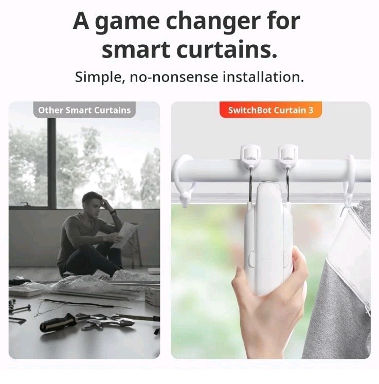 SwitchBot Curtain 3 Automatic Curtain Opener Bluetooth Remote Smart Control