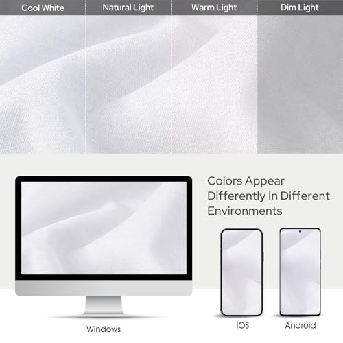 Full Chenille Blackout Curtains for Bedroom 52″W x 96″L (Pack of 2) White