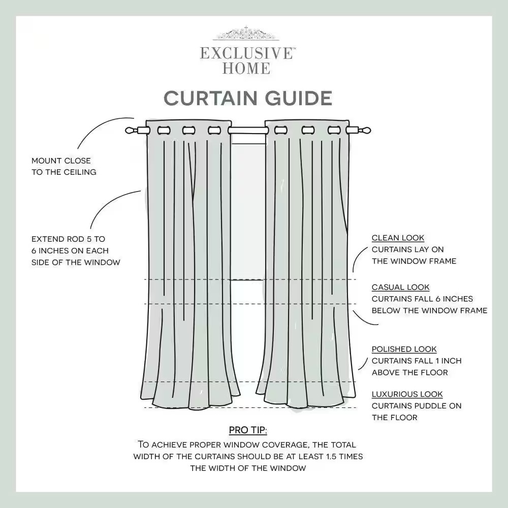 Sateen Seafoam Solid Woven Room Darkening Grommet Top Curtain, 52 In. W X 84 In.