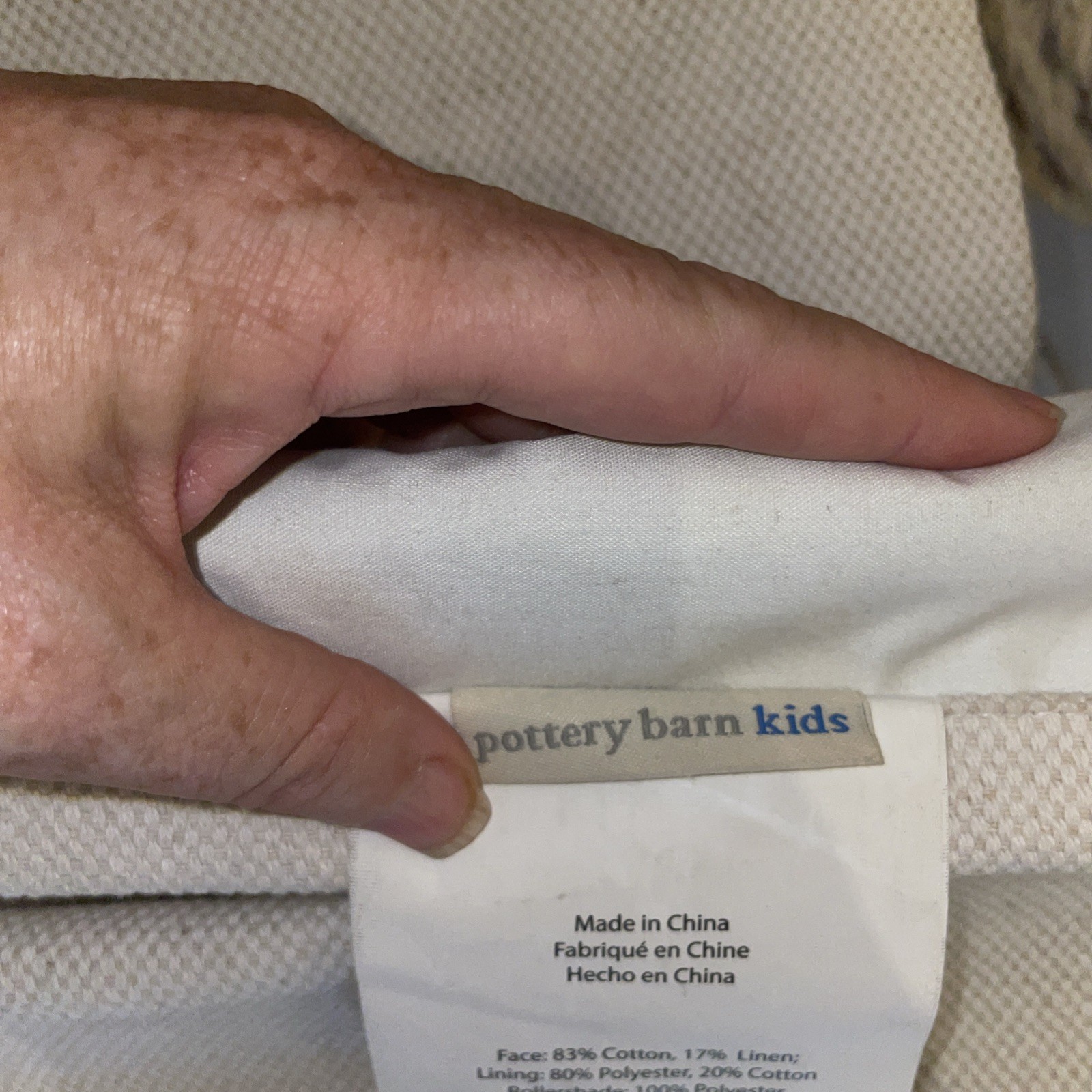 Pottery Barn Kids Set Of 3 Blackout Lined Roman Shade 83% Cotton 17% Linen 32×64