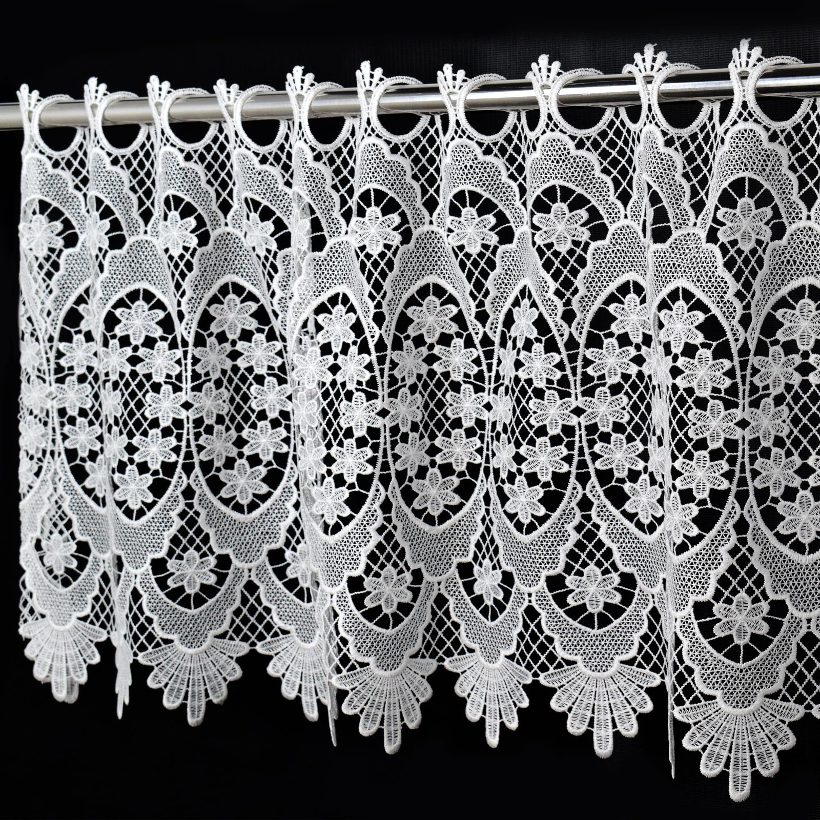 Homey Sheer Embroidered Flowers Leaves Vine Window Treatment Valance Great fo…
