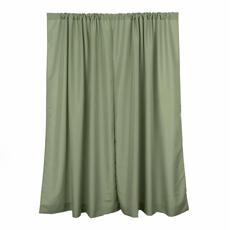 SAGE GREEN 2 Drapery Panels 8 ft Polyester Backdrop CURTAINS Rod Pockets Party