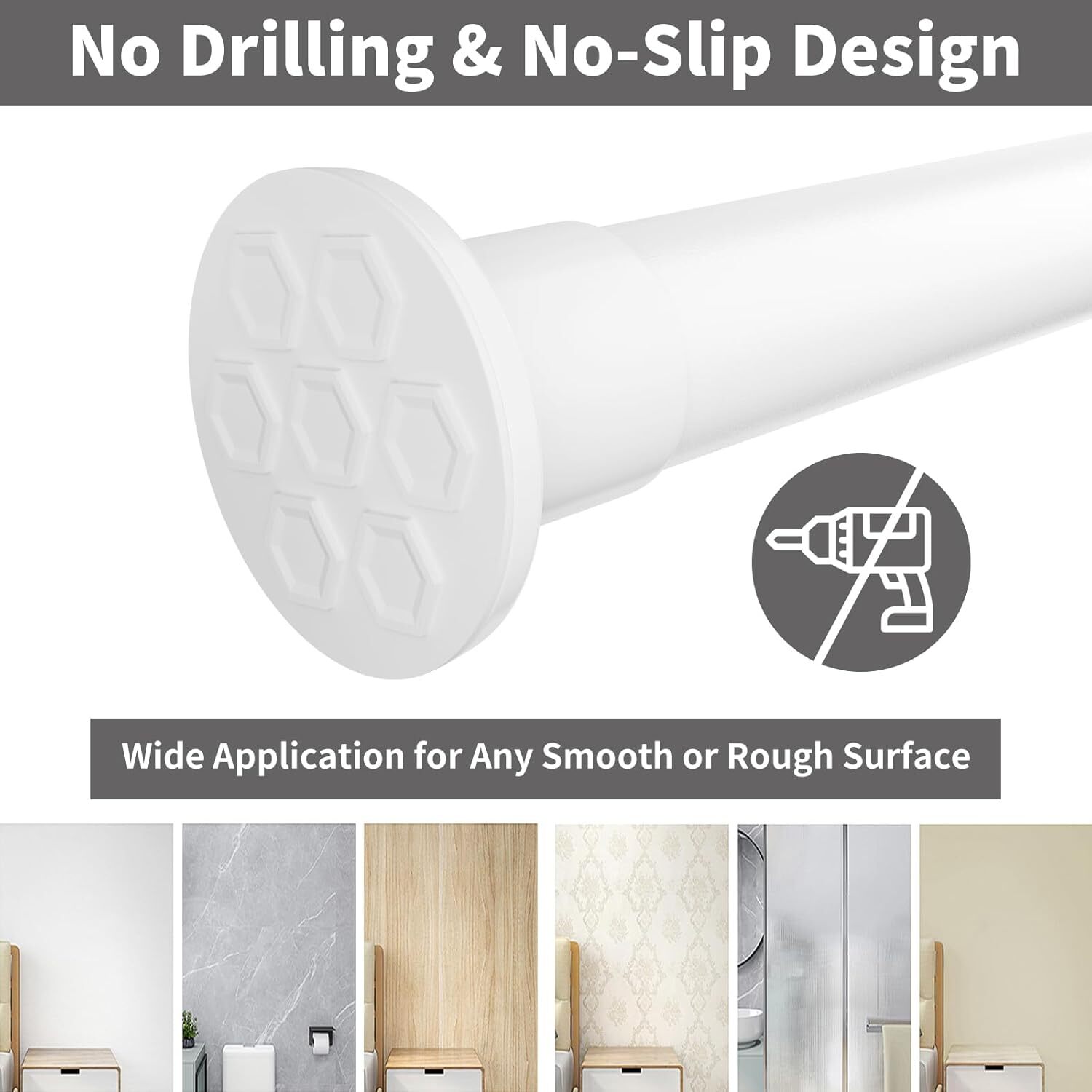 Room Divider Tension Curtain Rod,102-120 In No Drilling Tension Rods for Windows