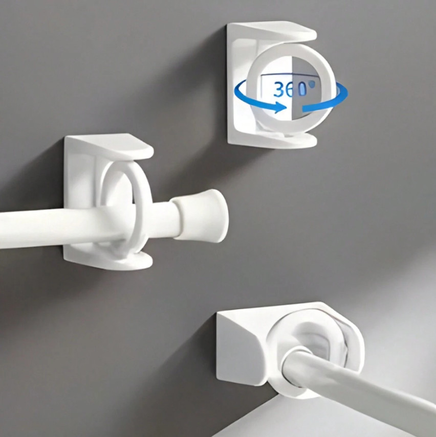 4pcs Twist Lock Curtain Rods – No Drill Window Rods with Angled Ends for Doors
