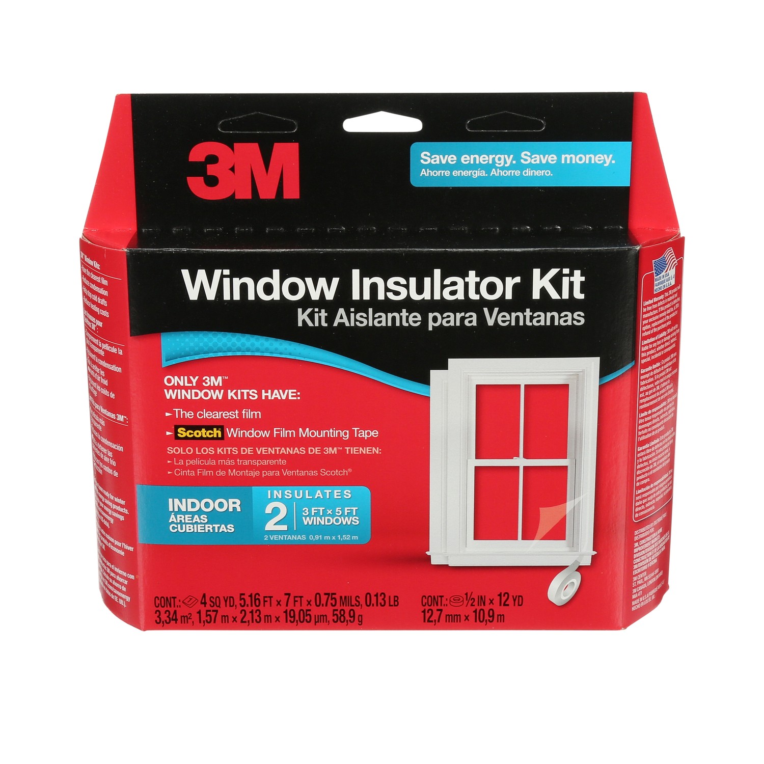 3M 2120W6Clear Plastic Indoor Window Kit 84 L x 62 W x 1.5 D in.