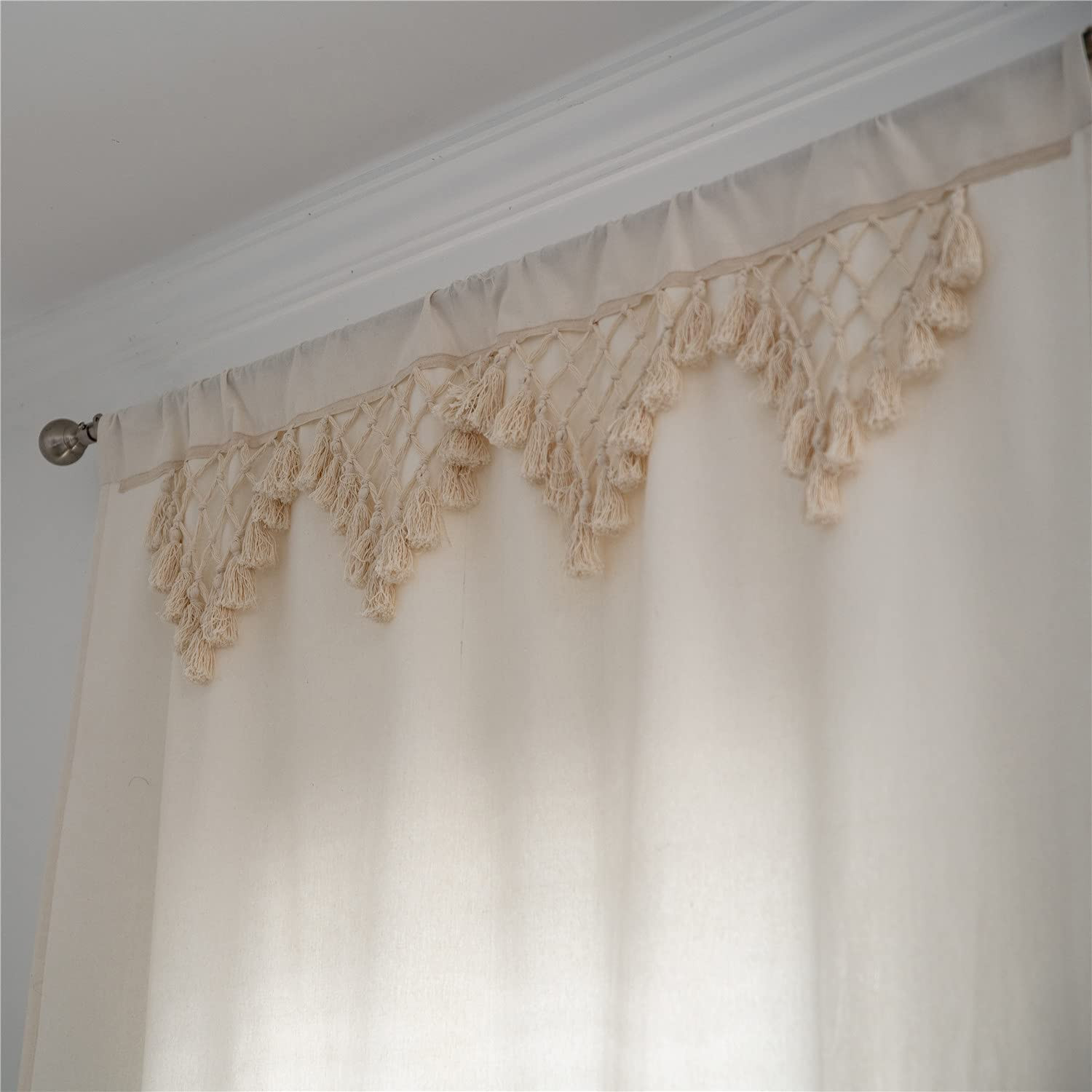 White and Fresh Window Curtain Panel 1pc – Linen Blend Light Filtering Bedroom