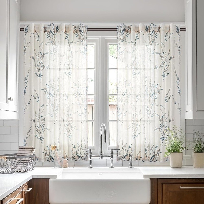 Light Filtering Semi Sheer Curtains Durable Privacy Drapes Fabric Panels New