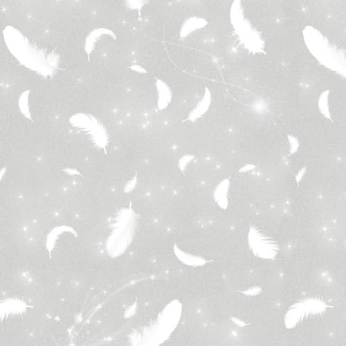 Frosted Glitter Feather Window Privacy Film, 78.5″ L x 17.5″ W, Decorative Non
