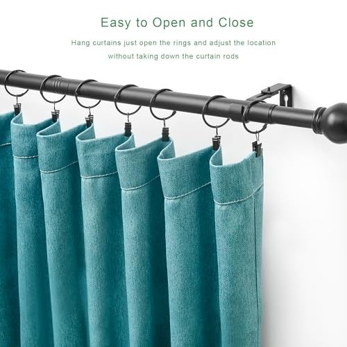“Openable Curtain Rings with Clips & Hooks, 1.26” Interior Diameter, Set of 36 –