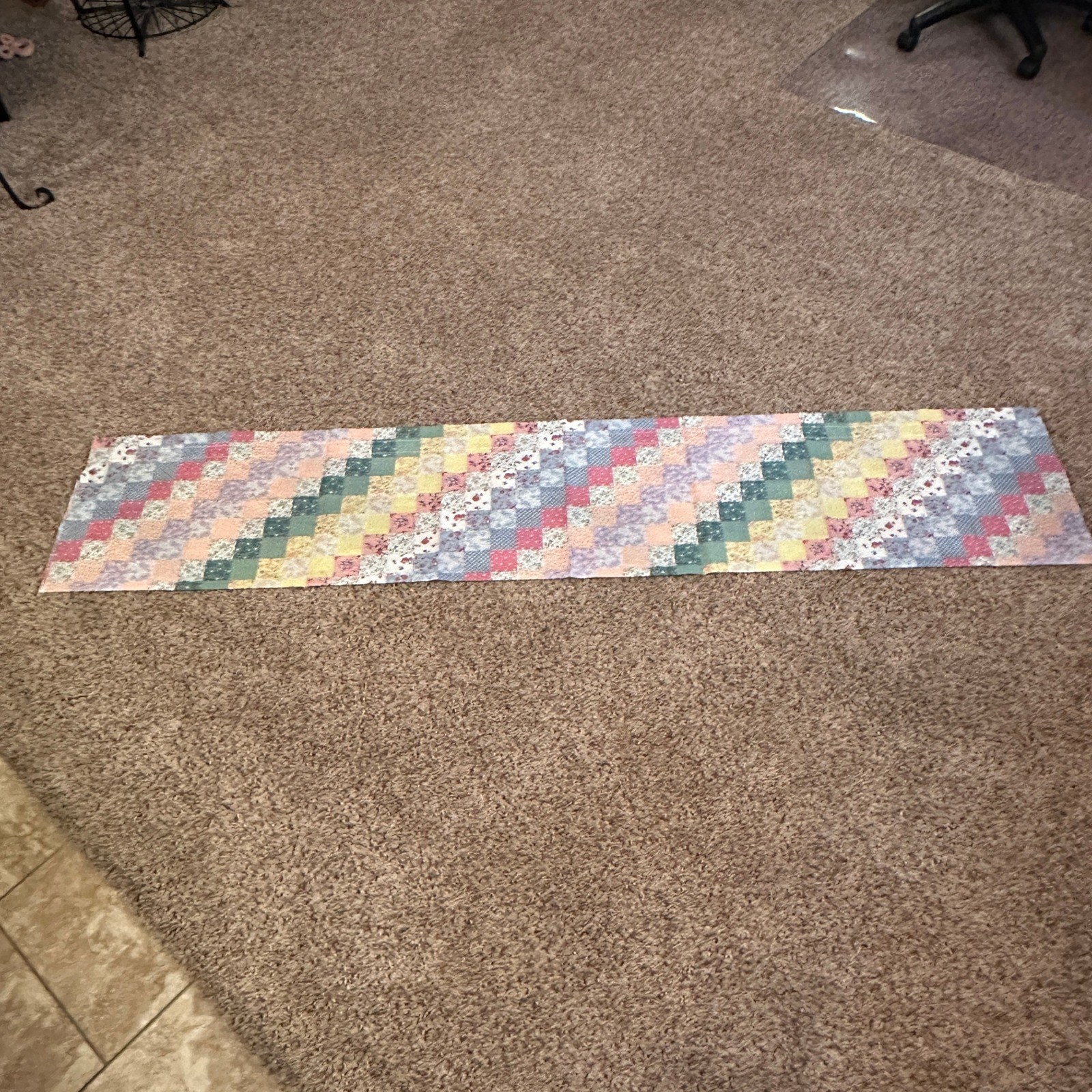 Handmade Floral Patchwork Curtain Valance Panel Pastel Multi Color 29×16