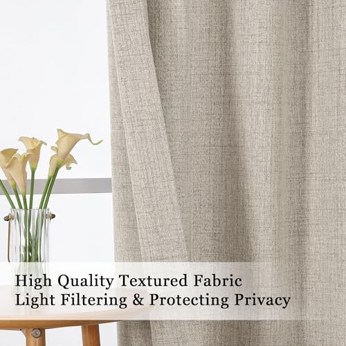 Cafe Curtains 36 Inch Length 2 Panels Set, Light 30″W x 36″L (Pack of 2) Linen