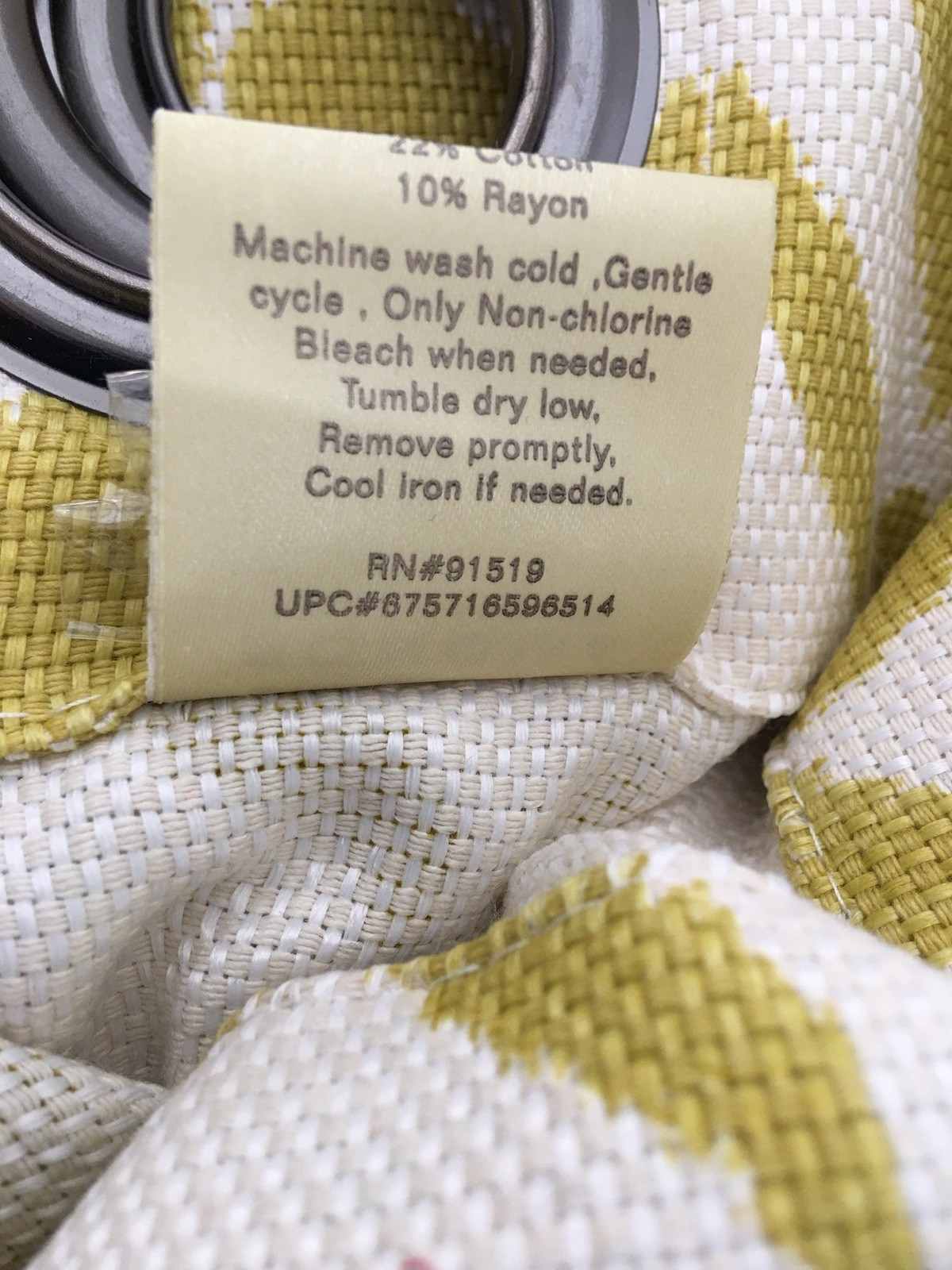 1 SONOMA Life + Style Curtain Panel Gianna Citronelle 50”x108” UPC#675716596514