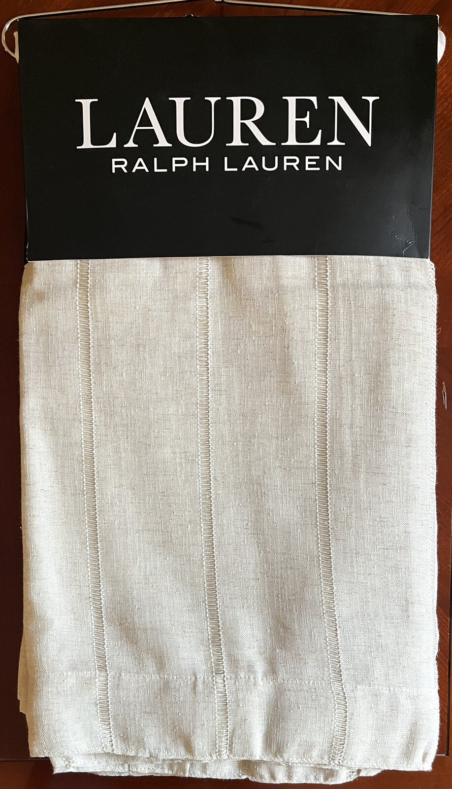 Ralph Lauren Hamilton Natural Beige Window Curtains 2 Panels 54x 96 Sheer Linen