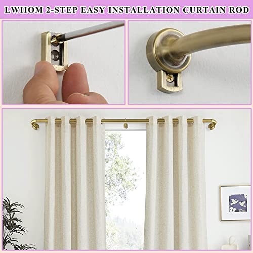 Disc Curtain Rods, 28-48 Inches Window Curtain 28-48-inch Antique Bronze