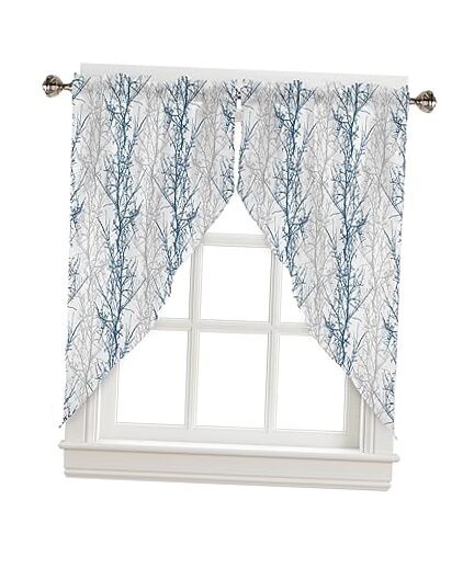 Navy Blue Grey Branch Swag Valances for 45″W x 36″L (Pack of 1) Branchsrs5826