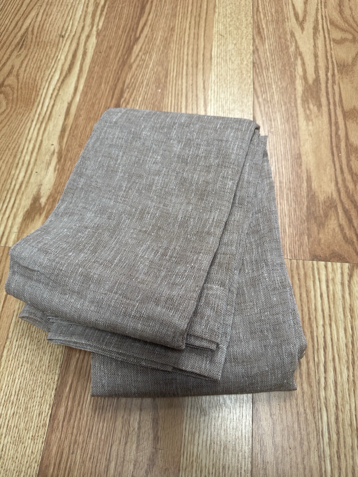Melodieux Linen Look Curtains Set 2 Beige 42×95 Farmhouse