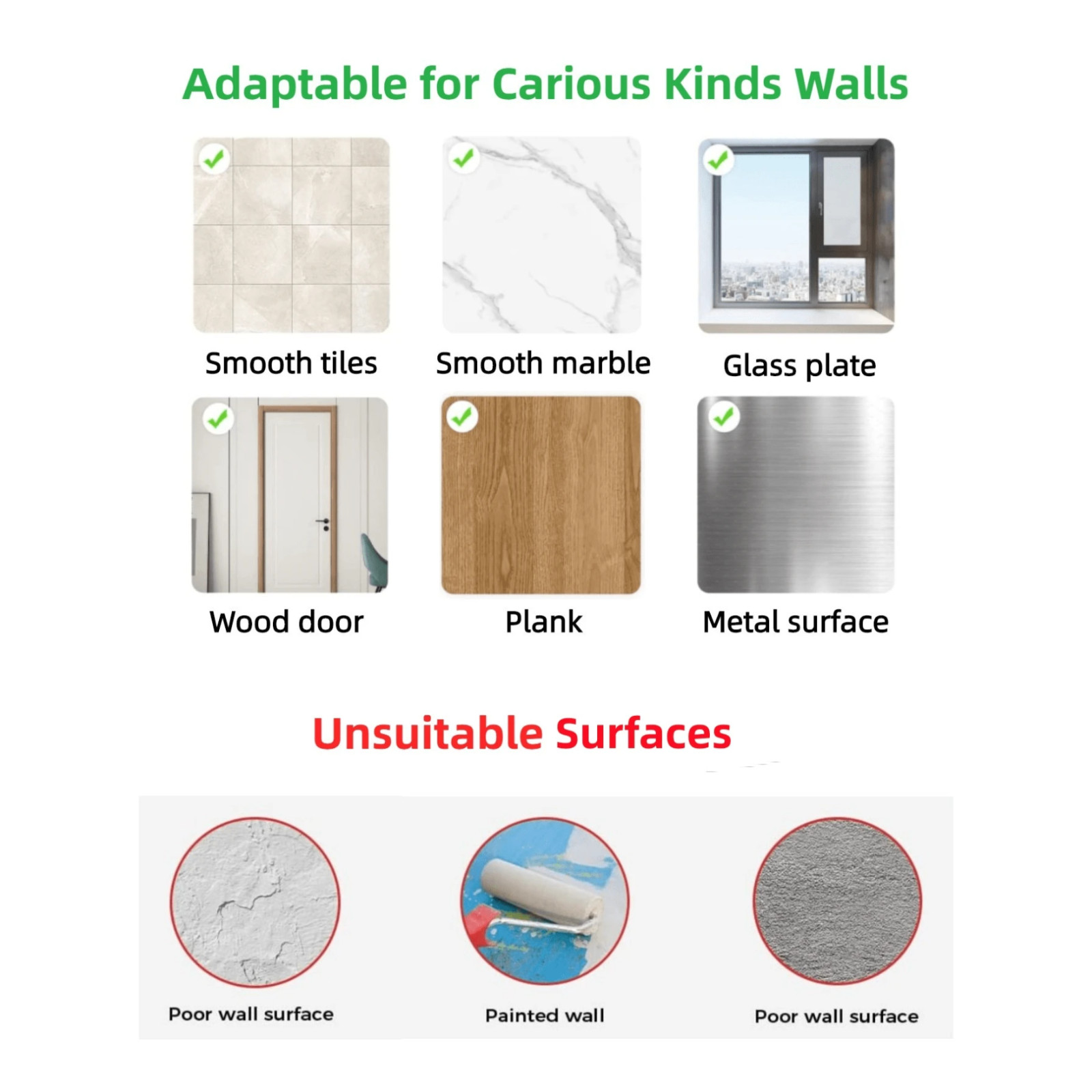 Wall-Mounted Curtain Rod Bracket Self-Adhesive Curtain Rod Holder Drapery Hook