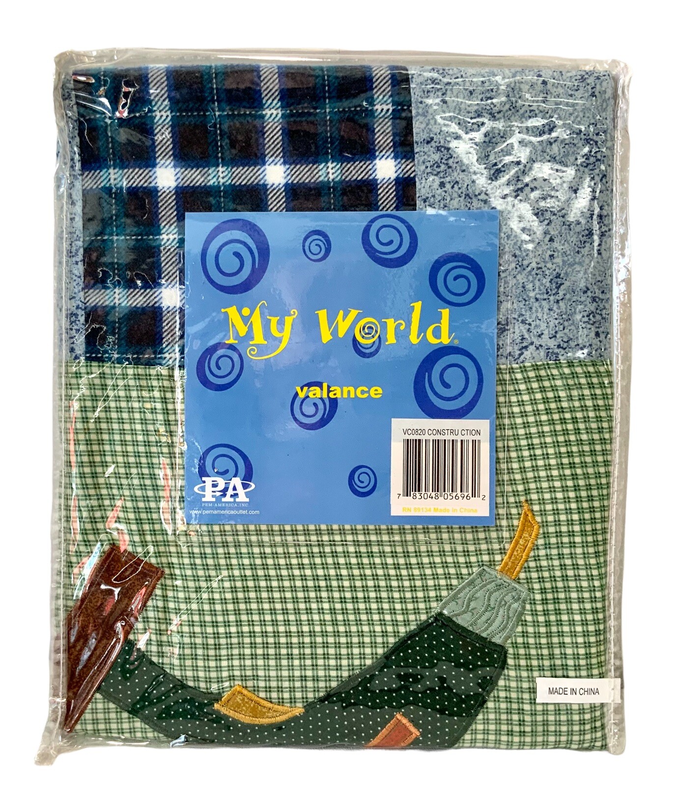 My World Valance Construction, Tools Kid’s Room Boys Room Window Curtain, New