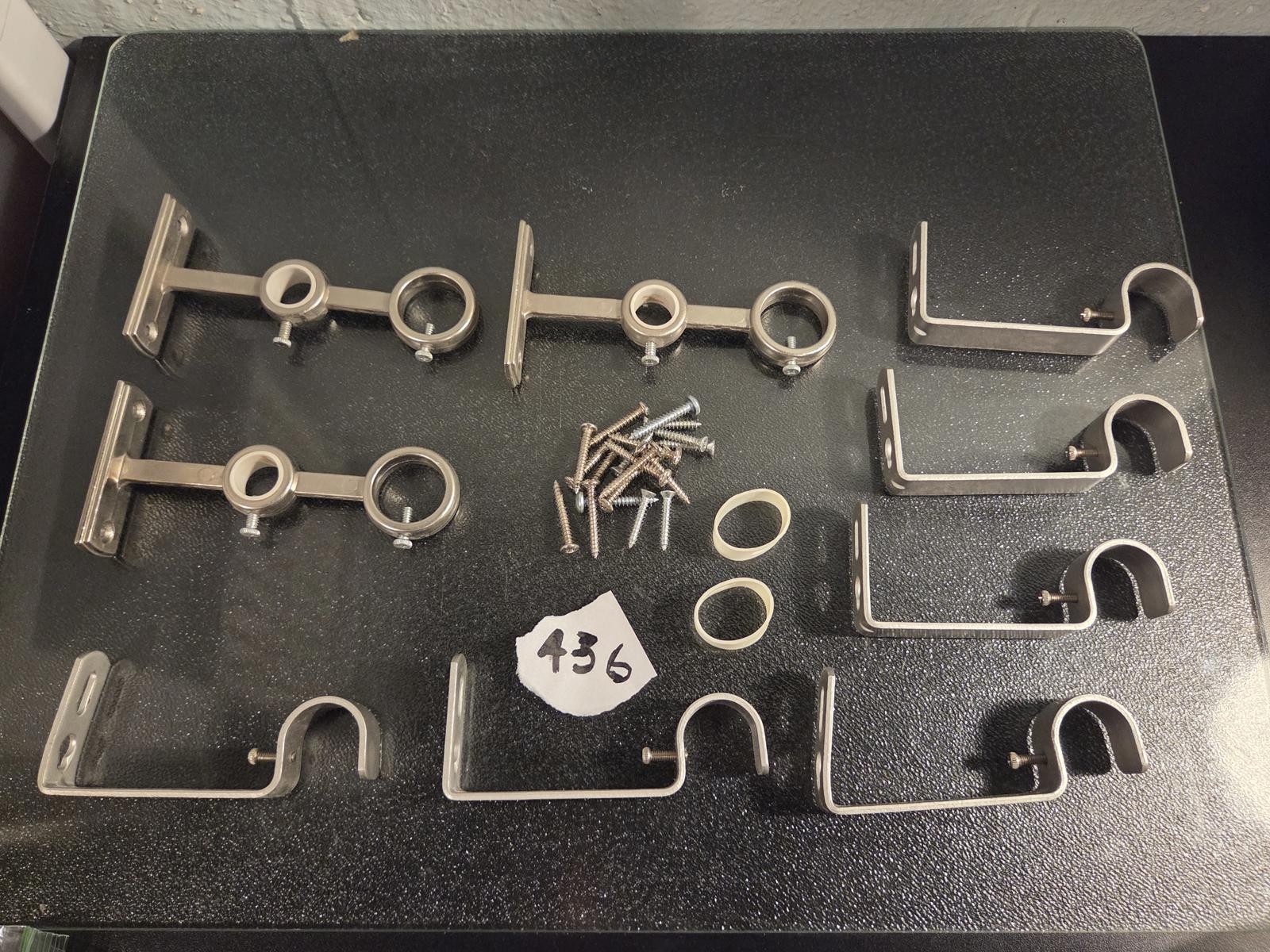 Curtain Rod Bracket Mounting Hardware Lot | Satin Nickel Finish – Set of 9