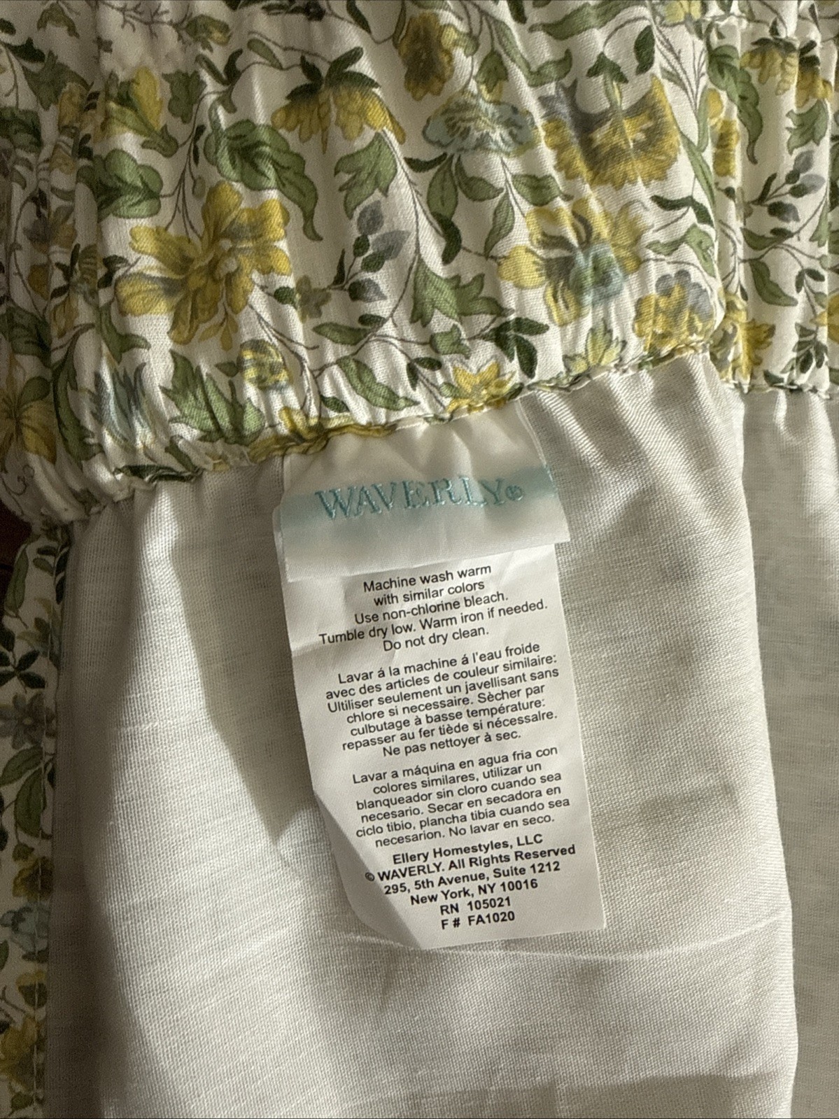 Waverly Paisley Verveine Cottage Green Floral Valances Set Of 2 50×18” Each