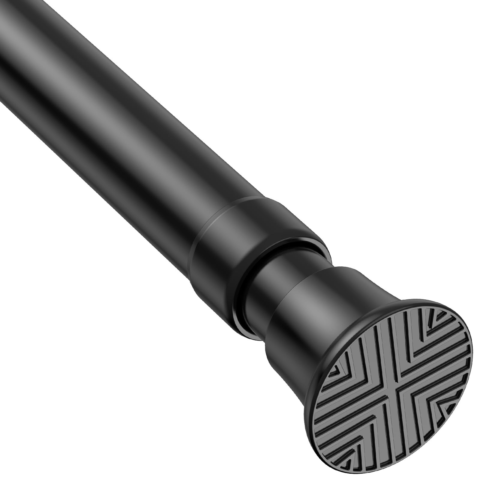 MEXAU Black Tension Curtain Rod 18-36 Inch – No Drilling, Short, Spring Loaded
