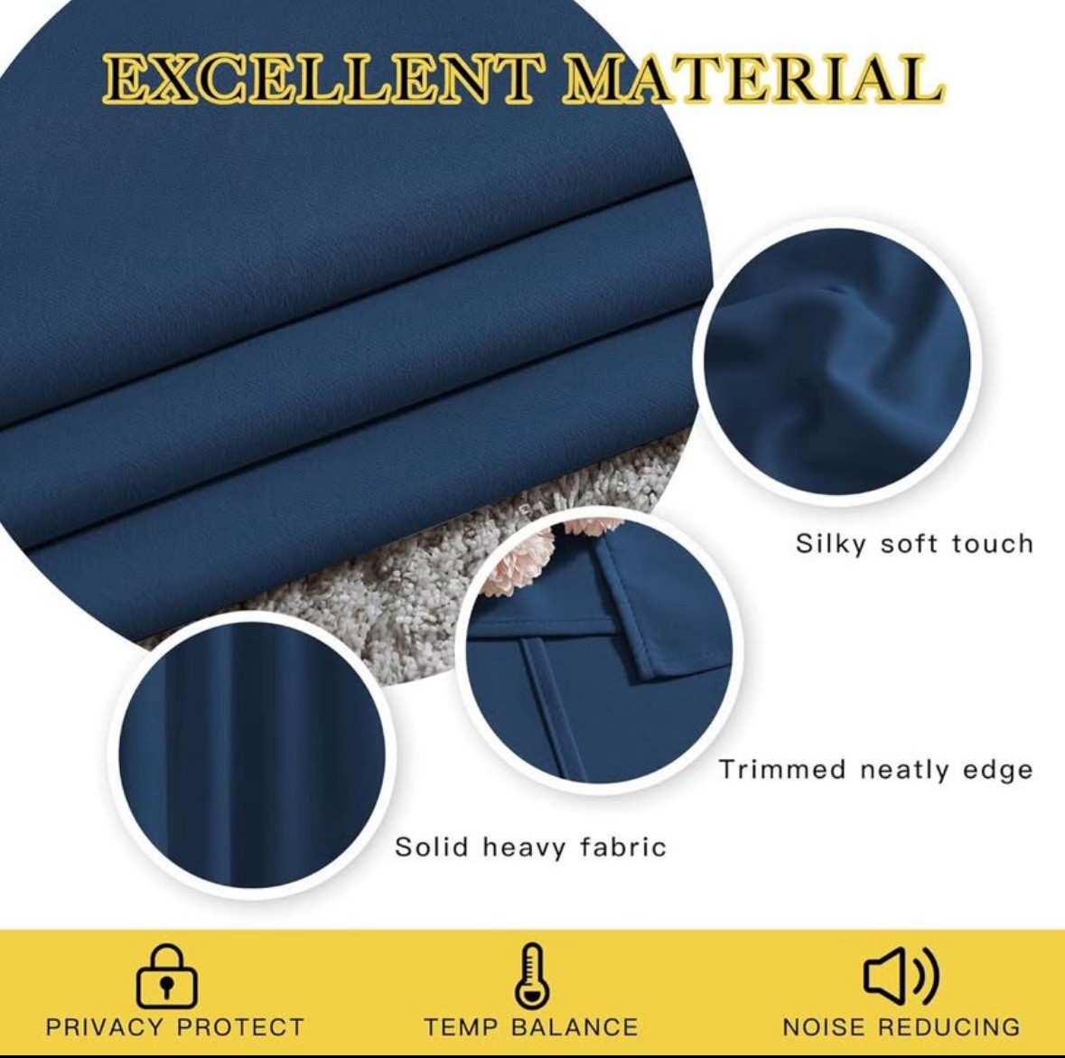 66×118 Moroccan Blue Blackout Curtains With Grommets 2 Panels