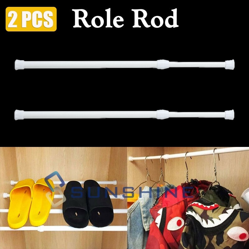 Heavy-Duty Steel Tension Curtain Rod Spring Load Adjustable Curtain Pole 23″-43″