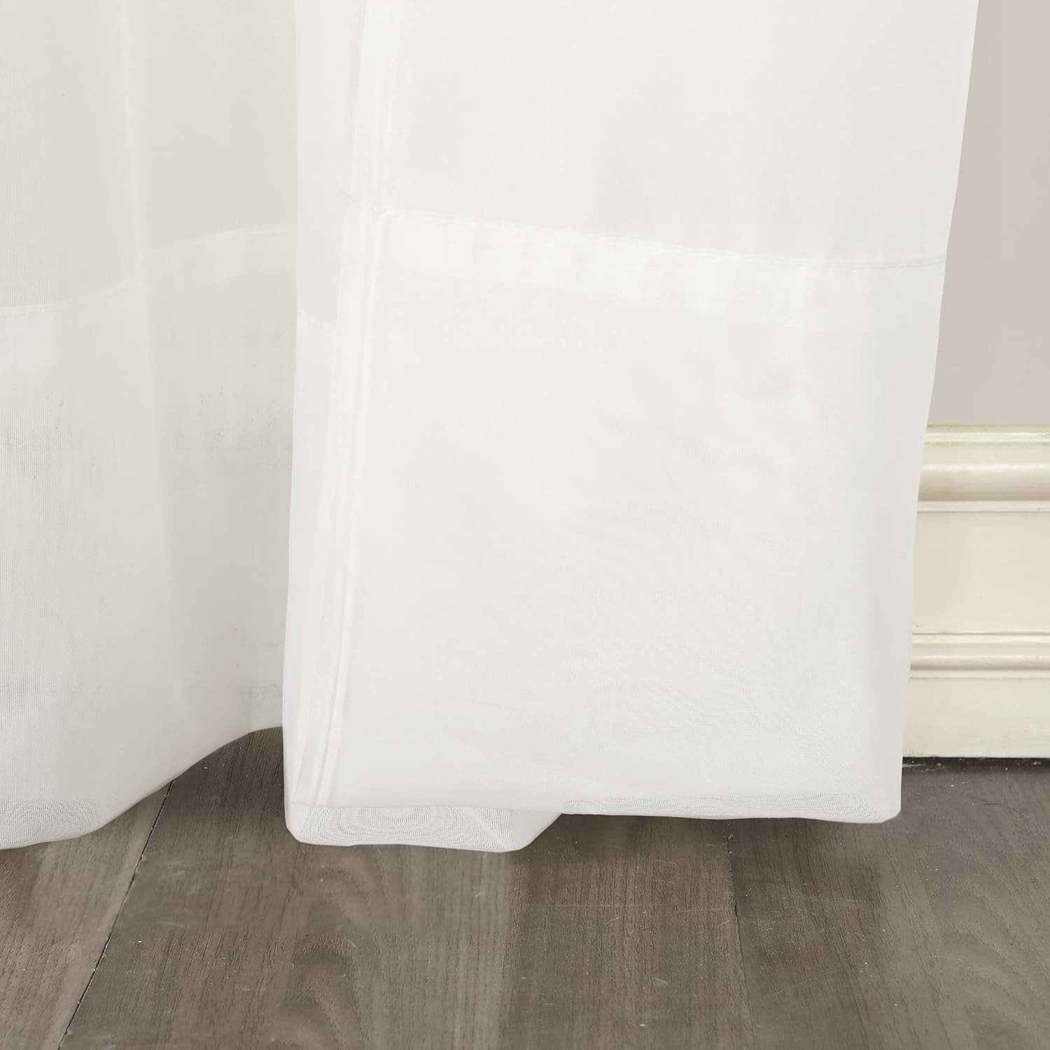 Emily Sheer Voile Tab Top Curtain Panel, 59″ X 95″, White
