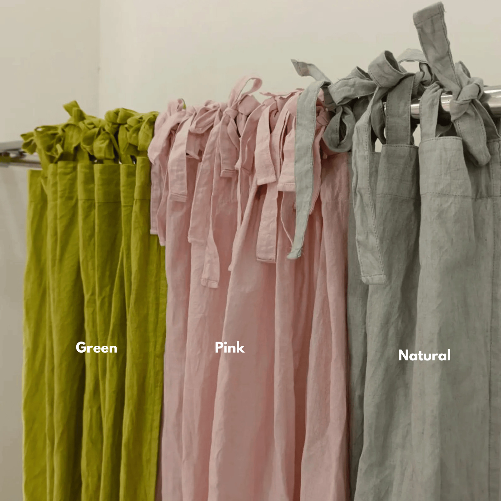 Boho Linen Curtains for Living Room Farmhouse Linen Drapes for Door Window