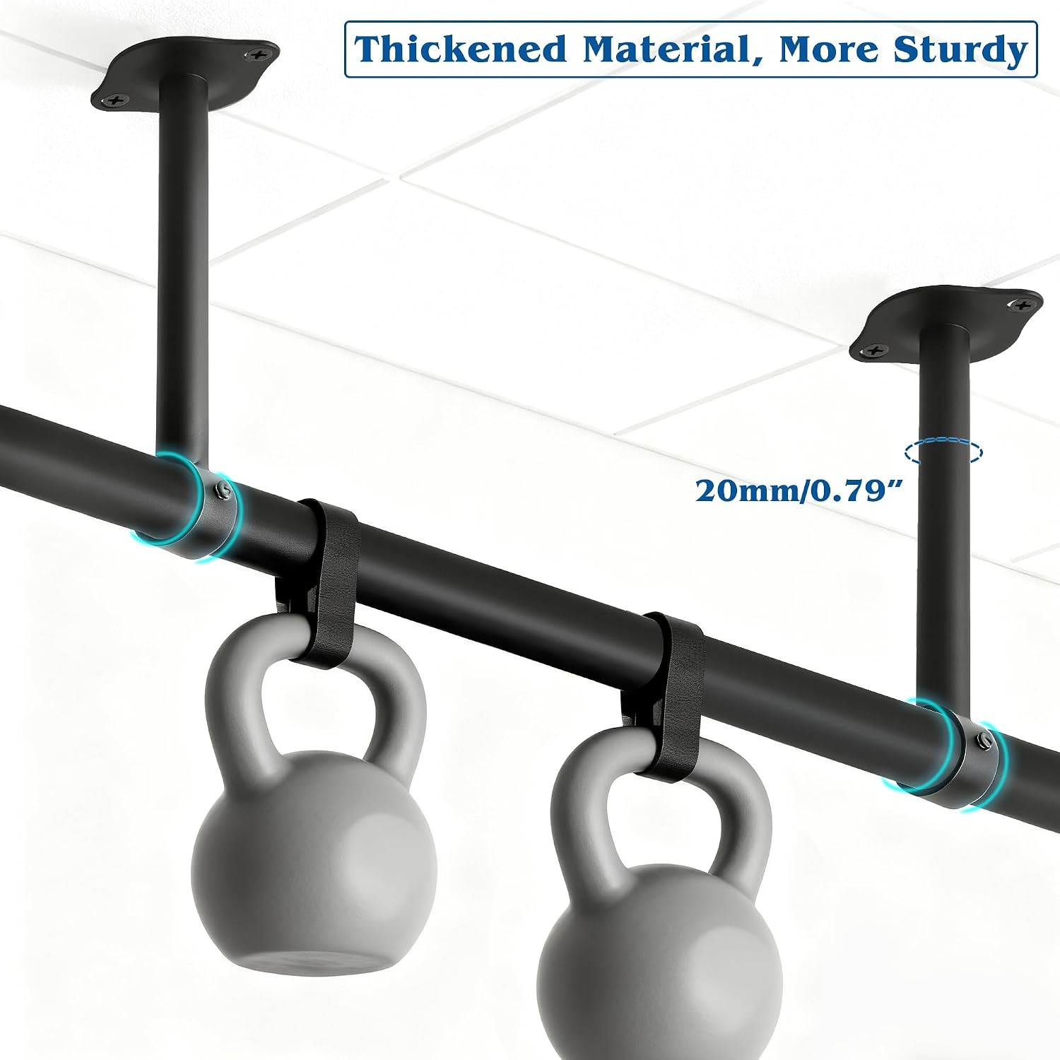 4 Pack Ceiling Curtain Rod Brackets Adjustable Stainless Steel Holders Black