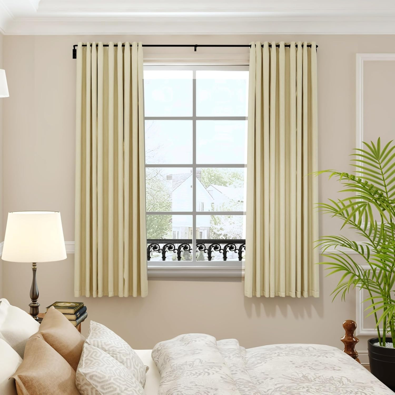 Blackout Curtain Rod Wrap Around Adjustable Window Rod Room Darkening