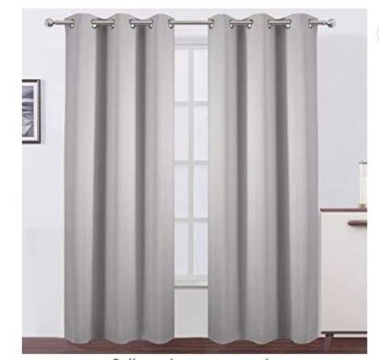 Lemomo Blackout Curtain Elegant Light Grey 2-PANELS 52″x84″ each NEW