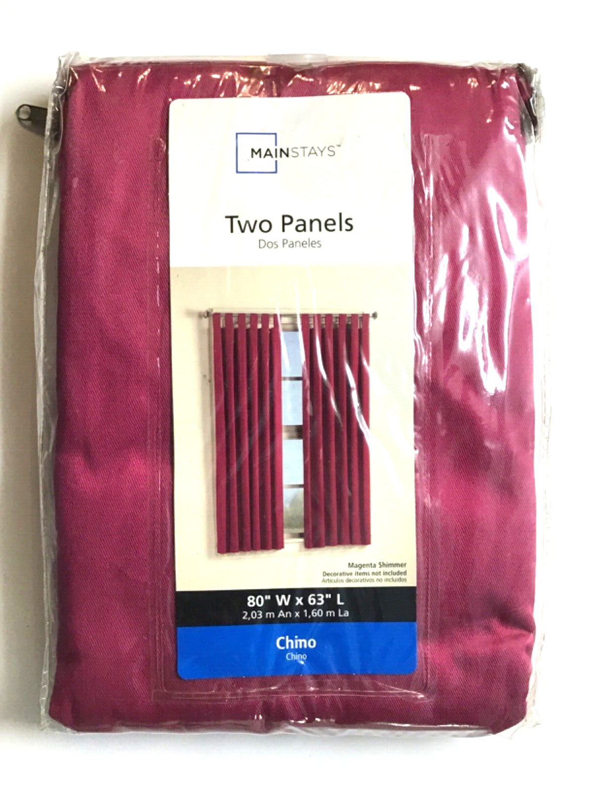 MAINSTAYS #MS013-007-21-19 MAGENTA SHIMMER 2) PANEL SET 80″W X 63″L NEW