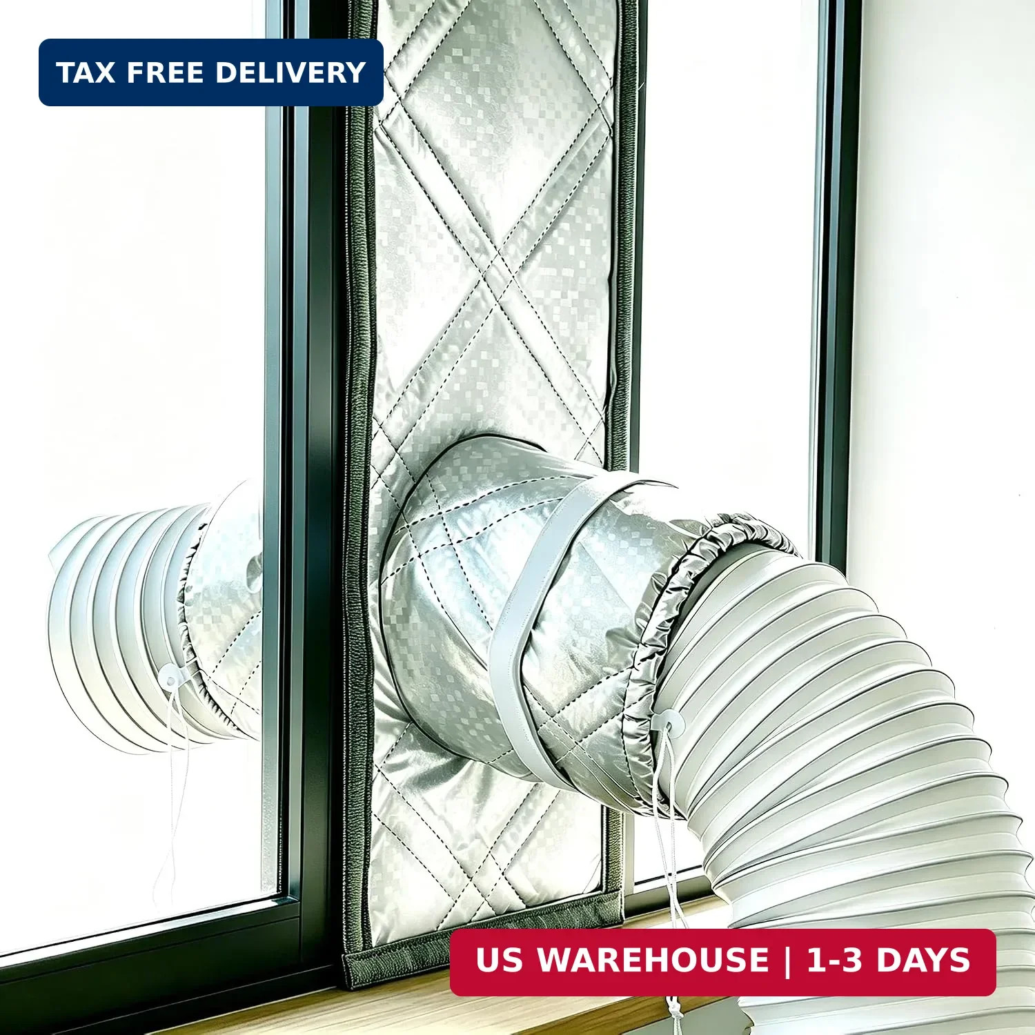 3-Layer Insulated Portable AC Window Seal Kit Max 70″ Stepless Adjustable Reflec