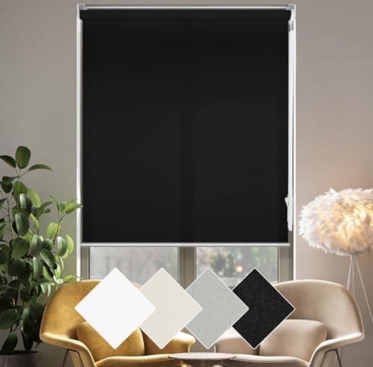 70%out Light Filtering Shade Blinds for Windows, Room 20″W x 72″H Black