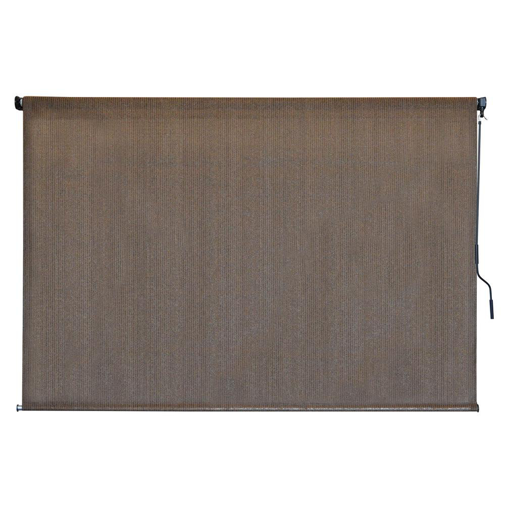 96″W x 72″L Exterior Patio Roller Blind Window Sun Shade Outdoor Porch Driftwood