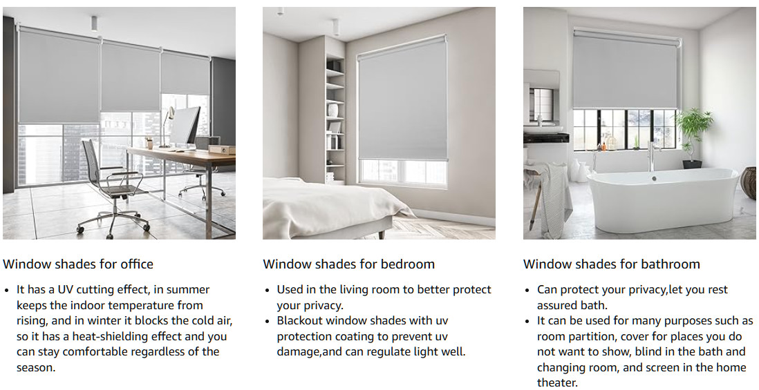 23″W x72″H 100% Blackout Roller Window Shades/Blinds with Thermal Insulated Lime