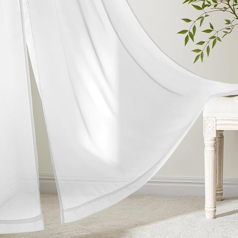 Premium Sheer Curtains Light Filtering Elegant Home Decor Privacy New