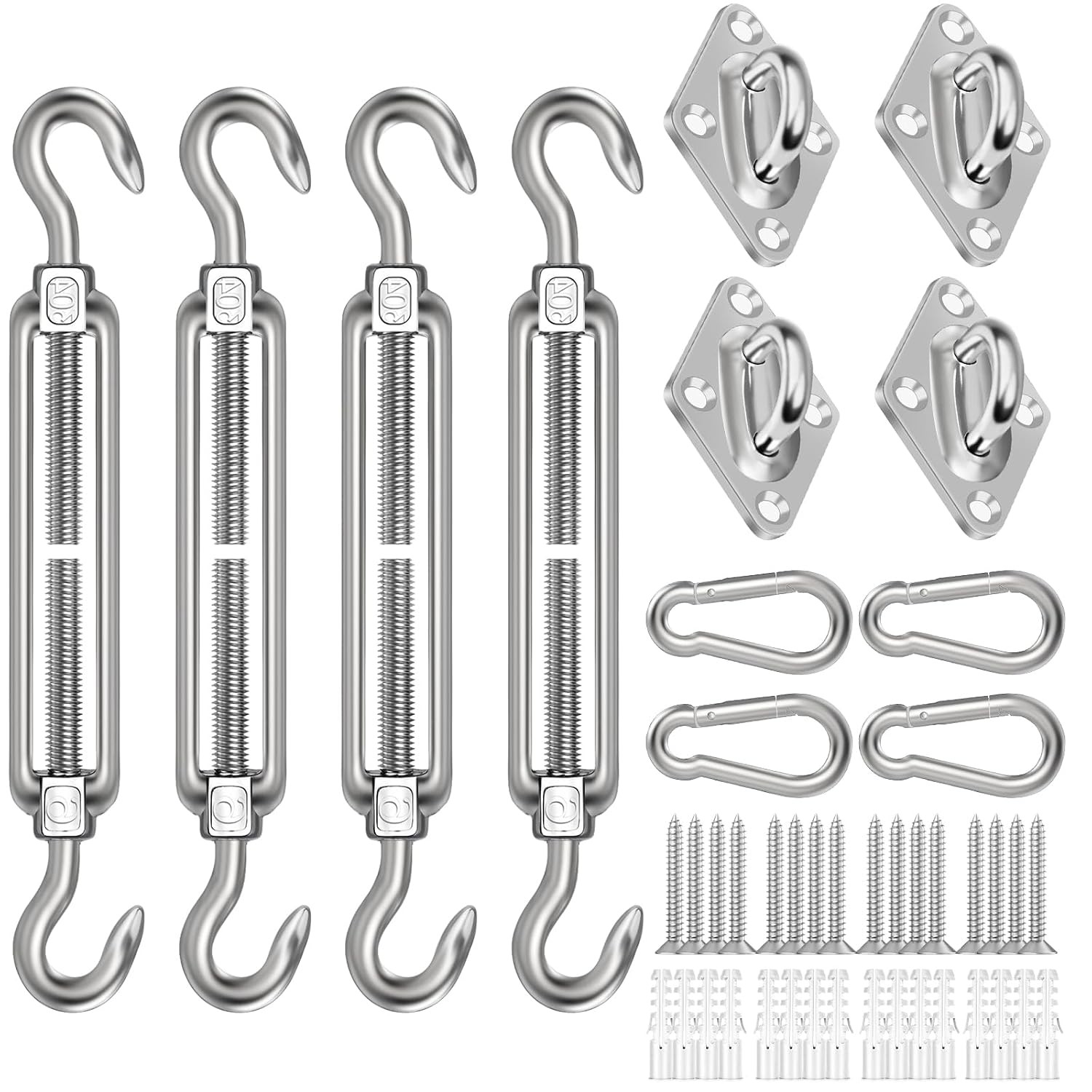 5 Inch Shade Sail Hardware Kit, 304 Stainless Steel Heavy Duty Fixing Attachment